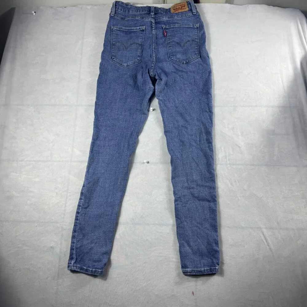 Y2K Levi's Skinny‎ Jeans Womens Blue Denim 721 High Rise 5-Pocket Comfort 28x28 - Picture 2 of 16